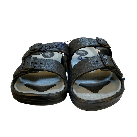 US Polo Assn Mens Sandals Slide Size 45 Large 12 13 Black Casual Slip On Buckle - Picture 2 of 12